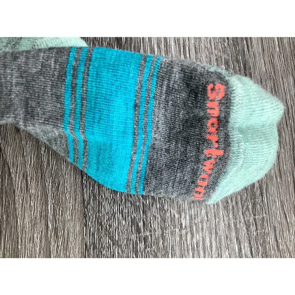 Smartwool Kids' Large Gray Ski Light Cushion Over The Calf Socks Winter B8-1